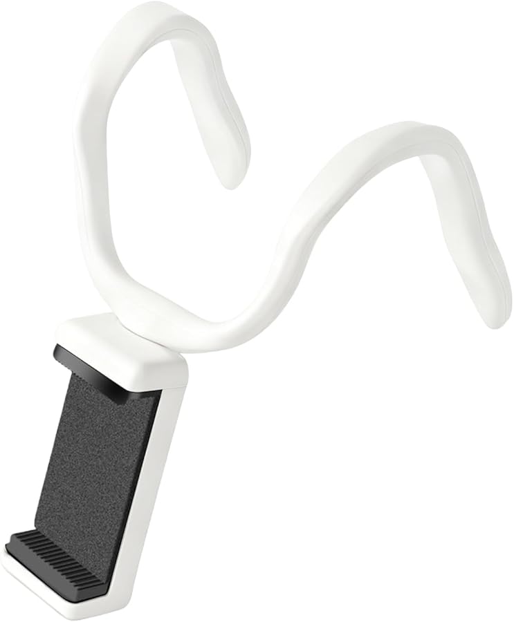 White Adjustable Phone Stand Treadmill Mount Flexible Hose 360 Swivel ABS Material Gym Workout Accessories - Image 1
